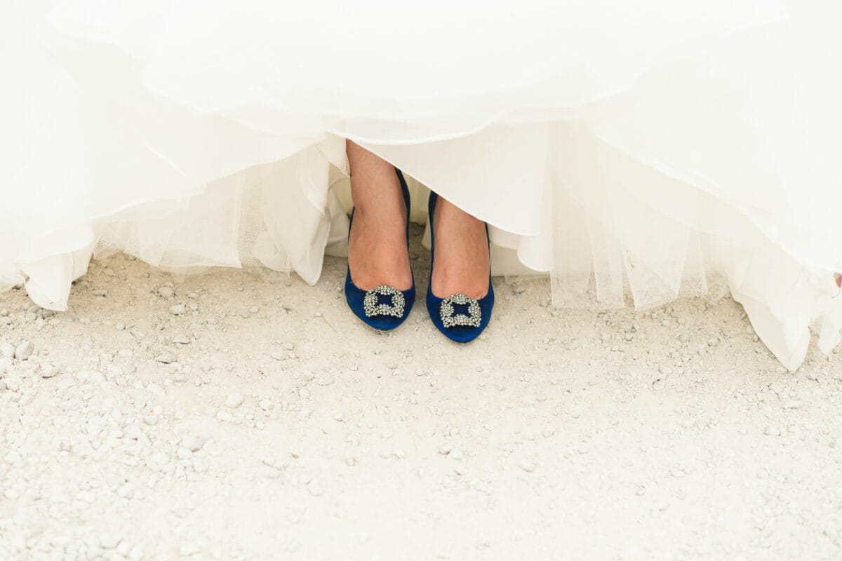 Blue bridal heels